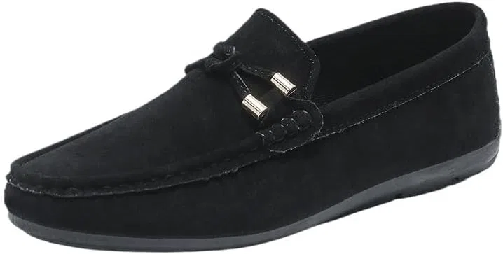 Лоферы мужские классические, кожаные, Slip-On, черный UOPYNE