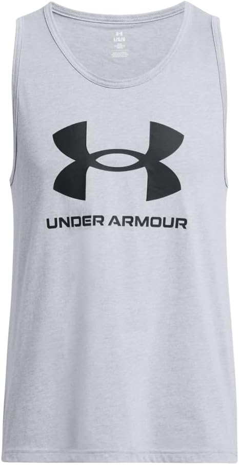 

Майка мужская спортивная с логотипом Under Armour, (035) Steel Light Heather/Black