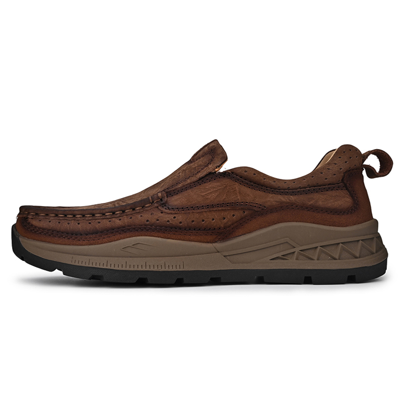 

King Jinmai Мужские повседневные туфли Xiaozhi 2383 низкие на темно-коричневом, цвет Dark Brown Slip-on 2383-Xiaozhi