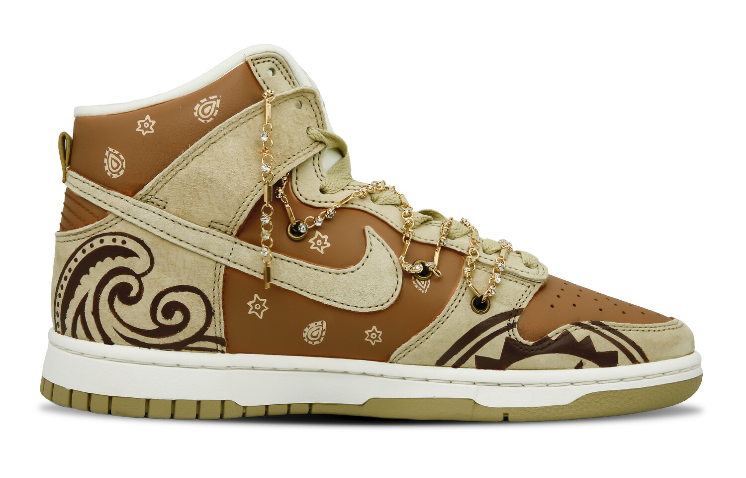 

Кроссовки для скейтбординга Dunk мужские высокие коричневые Nike, Коричневый, Кроссовки для скейтбординга Dunk мужские высокие коричневые Nike