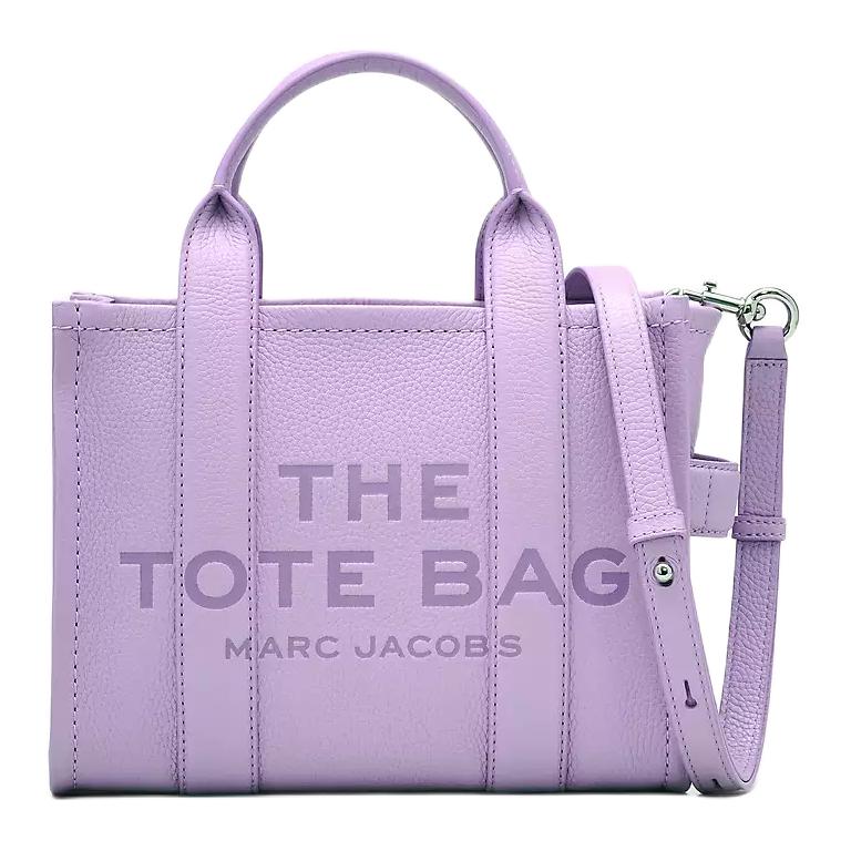 

MARC JACOBS Маленькая кожаная сумка-тоут цвета глицинии и фиолетового цвета