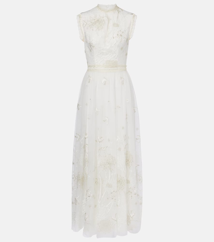 

Свадебное платье с вышивкой Costarellos, Off-White