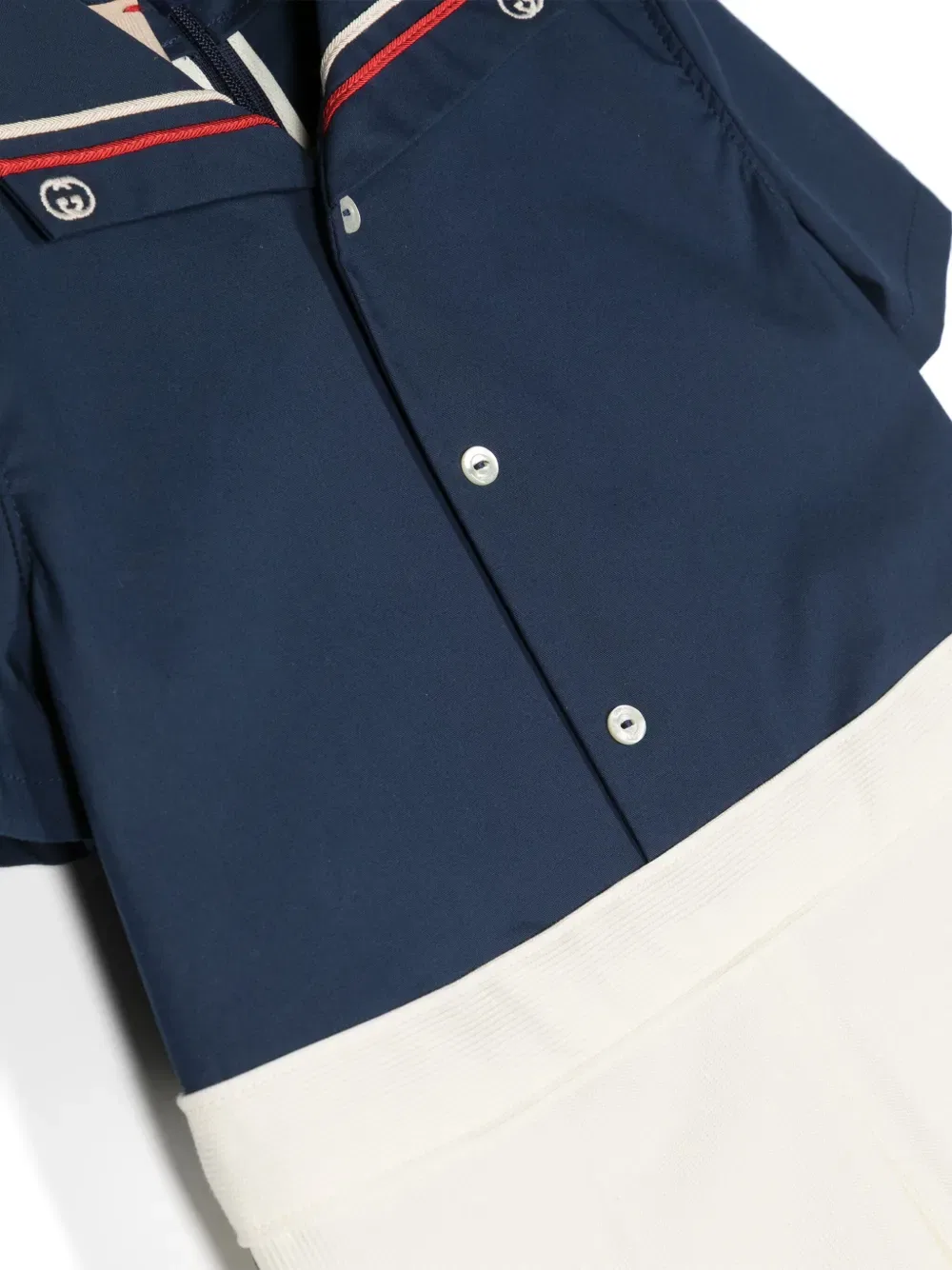 Короткие шорты с цветовыми блоками Gucci Kids, синий — фото 3