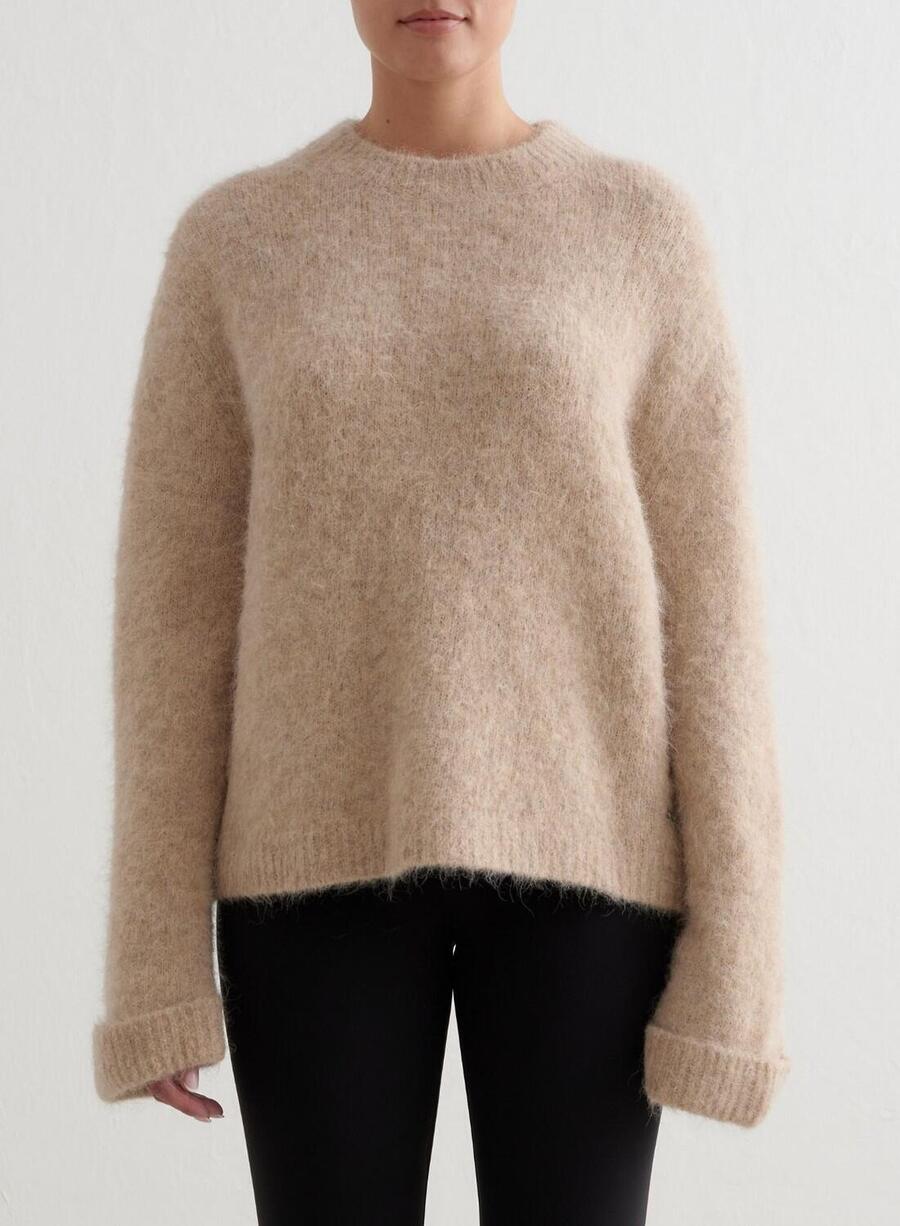 

AIM'N Женский вязаный свитер из шерсти альпаки, темно-бежевый