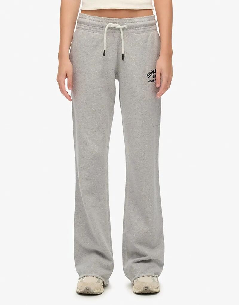 

Расклешенные спортивные брюки Superdry Athletic с вышивкой в ​​цвете «ледниково-серый меланж»