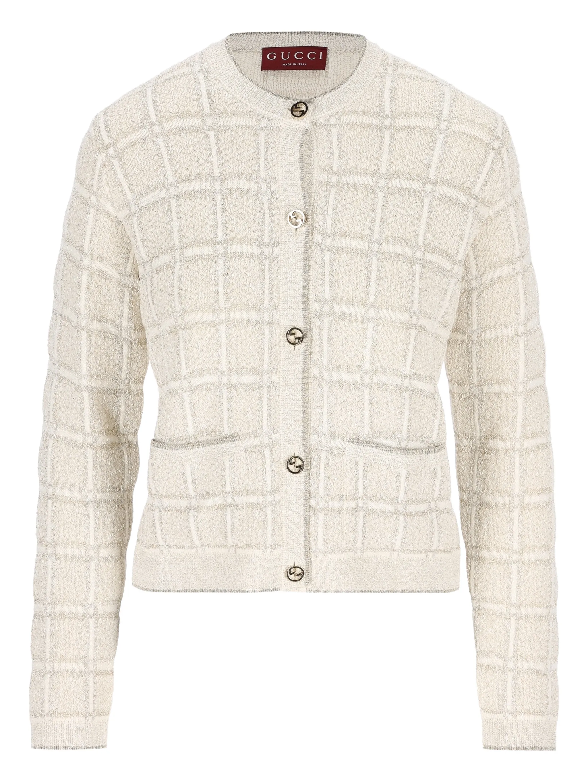 

Жаккардовый кардиган с логотипом GG Gucci, белый