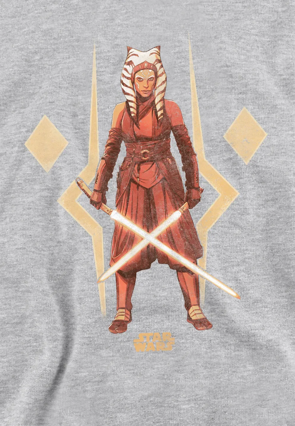 Детская худи с принтом Ahsoka Disney, серый — фото 2