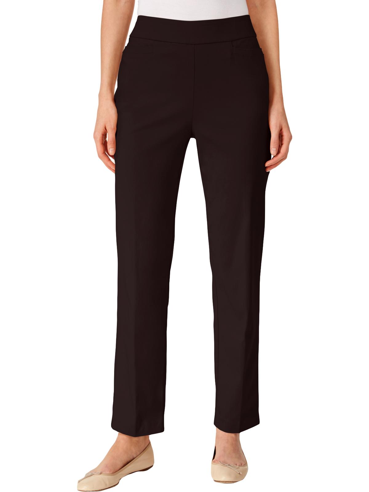 

Женские повседневные брюки Petites Modern Fit с прямыми штанинами Alfred Dunner, коричневый