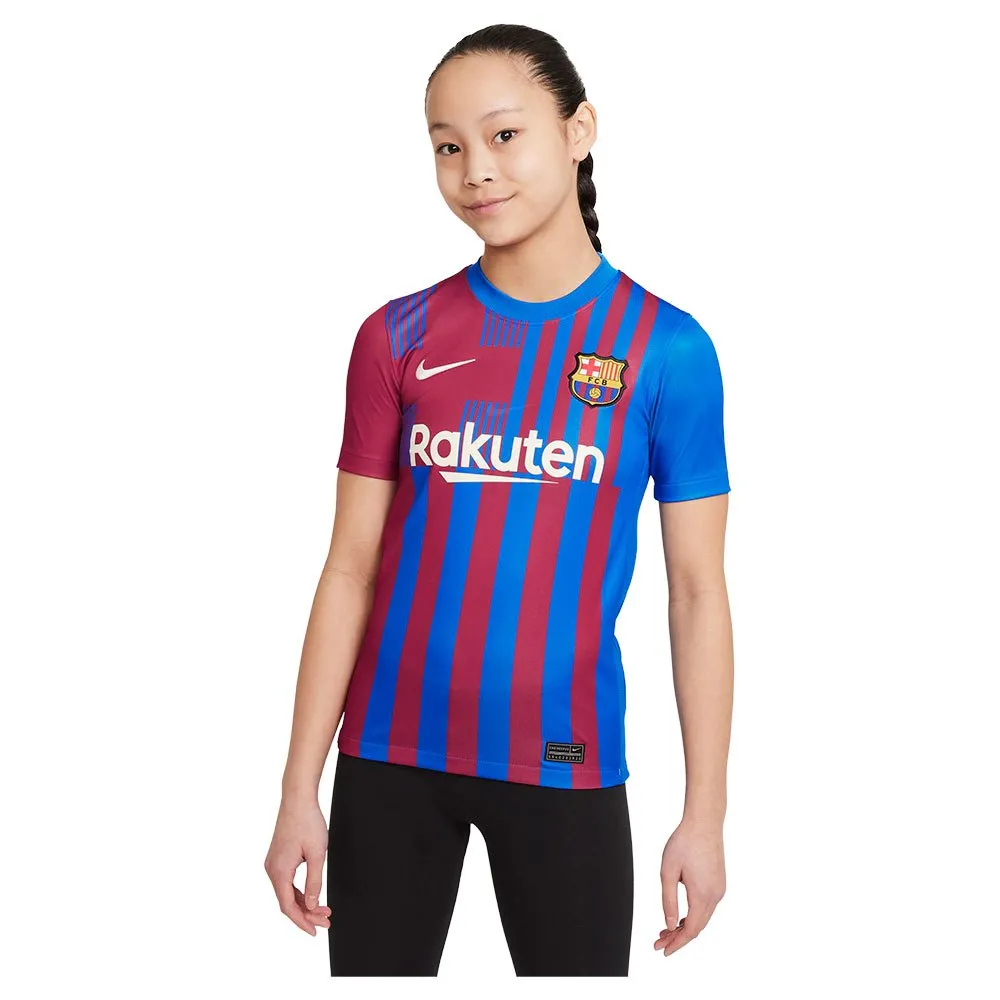 

Футболка с коротким рукавом Nike FC Barcelona 21/22 Stadium home junior, синий