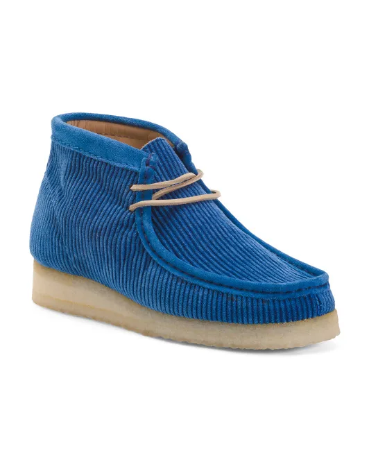 

Вельветовые ботинки Wallabee Made In Portugal Clarks, синий