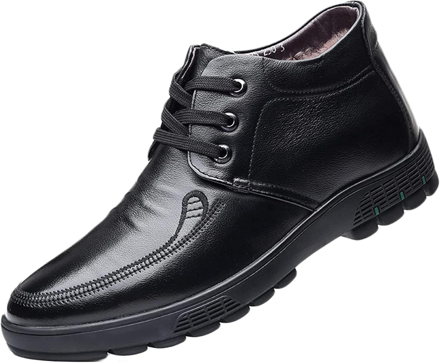 

Мужские ботинки Yiozoi до щиколотки, зимние, водонепроницаемые, утепленные бархатные, деловые рабочие, на шнуровке, высокие классические мужские повседневные кожаные ботинки, черный