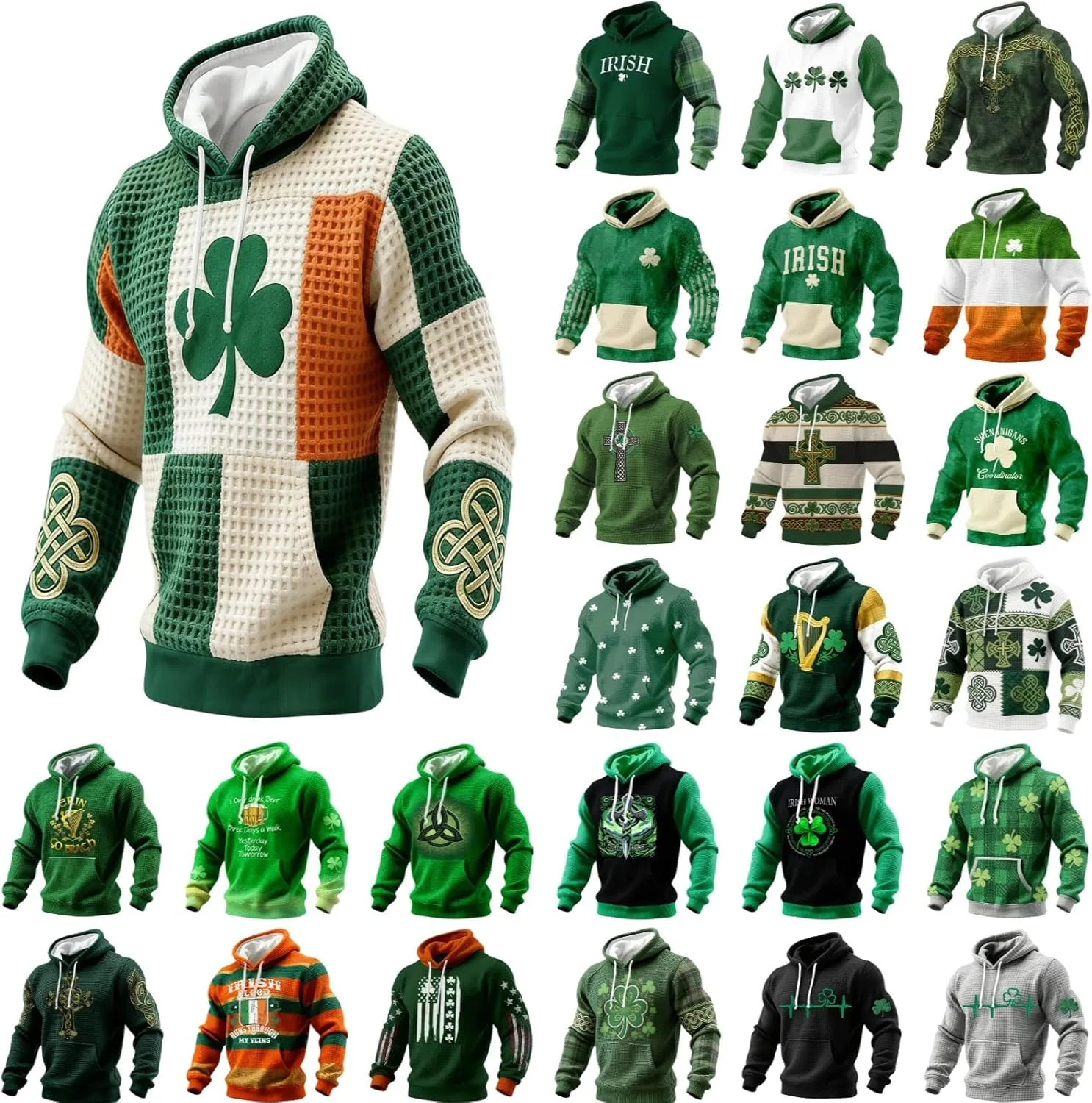 

Толстовка с принтом трилистника для мужчин