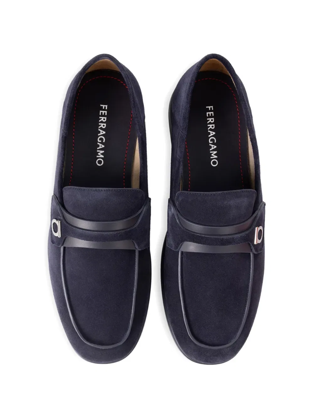 Кожаные лоферы Ferragamo, синий — фото 4