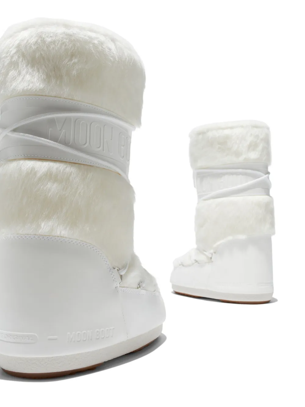 Сапоги женские Moon Boot с искусственным мехом, белый — фото 4