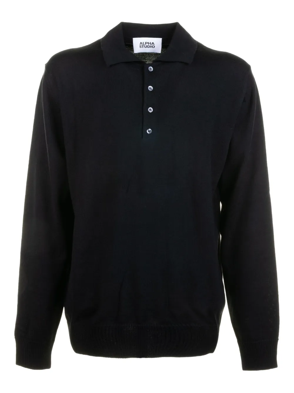 

Поло с длинными рукавами из мериноса ALPHA STUDIO, синий