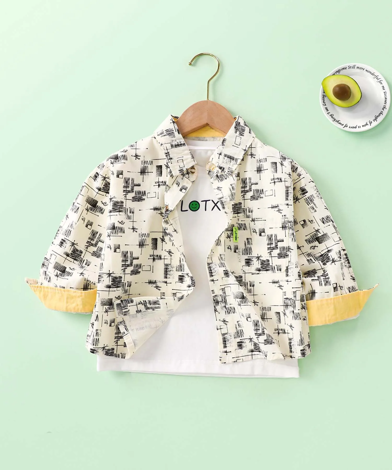 Детская рубашка с принтом по всей поверхности [aimoha-KIDS-] Aimoha Kids, black