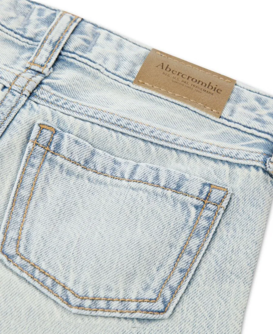 Детские джинсы свободного кроя с перфорацией для девочек 2T-5T Abercrombie Kids, синий — фото 4