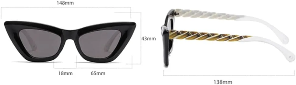 

Винтажные солнцезащитные очки «кошачий глаз» для женщин, ретро-стимпанк, солнцезащитные очки в стиле панк с градиентным переходом цвета HDUBFY, Green-black