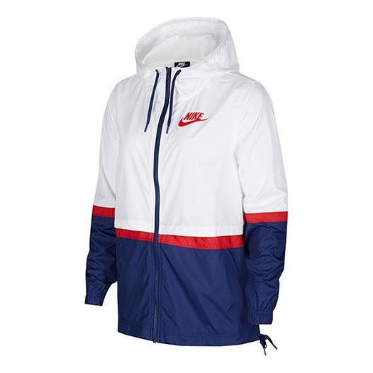 

Куртка color matching hooded sports jacket white Nike, белый