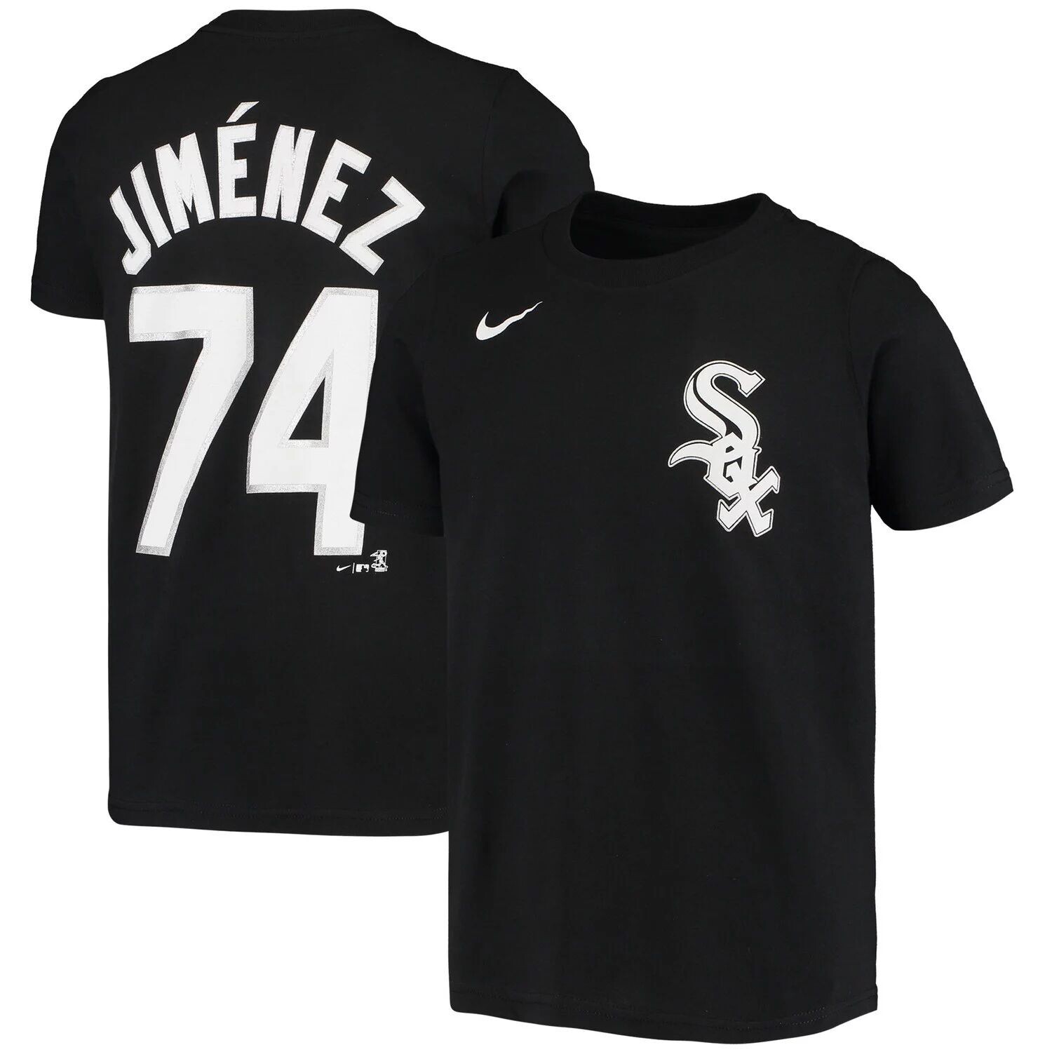 

Молодежная футболка Nike Eloy Jimenez Black Chicago White Sox с именем и номером игрока Nike