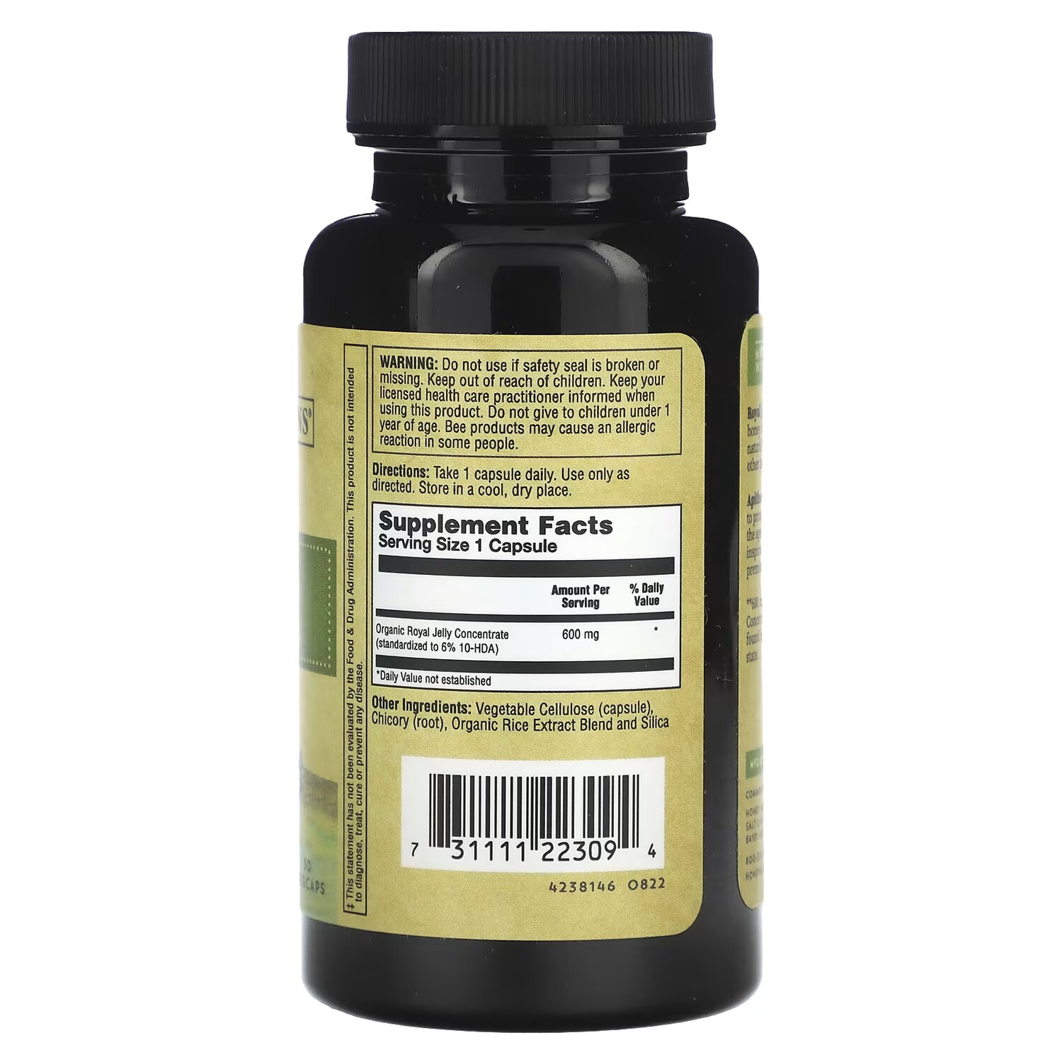 

Маточное молочко Honey Gardens Ultra Potency 2000 мг, 30 растительных капсул