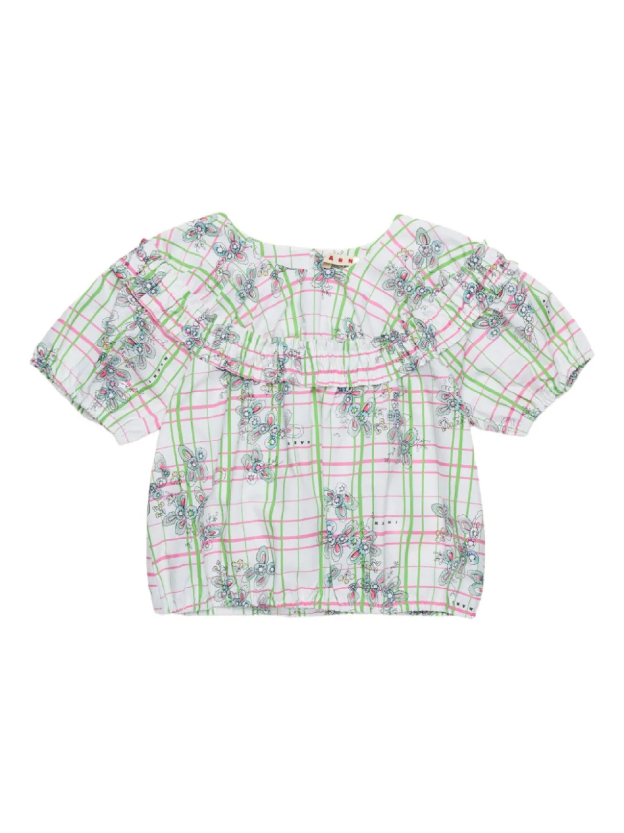 

Рубашка в клетку Marni Kids, белый