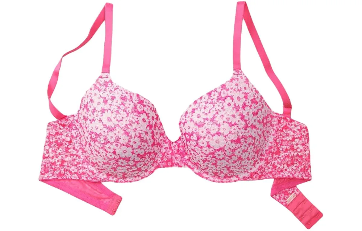 Victoria's Secret Бюстгальтер женский с цветочным принтом в розовом цвете