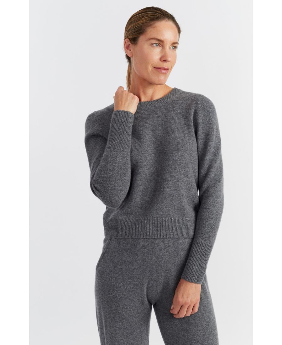 

Укороченный женский свитер из чистого кашемира Chinti & Parker, Mid grey melange