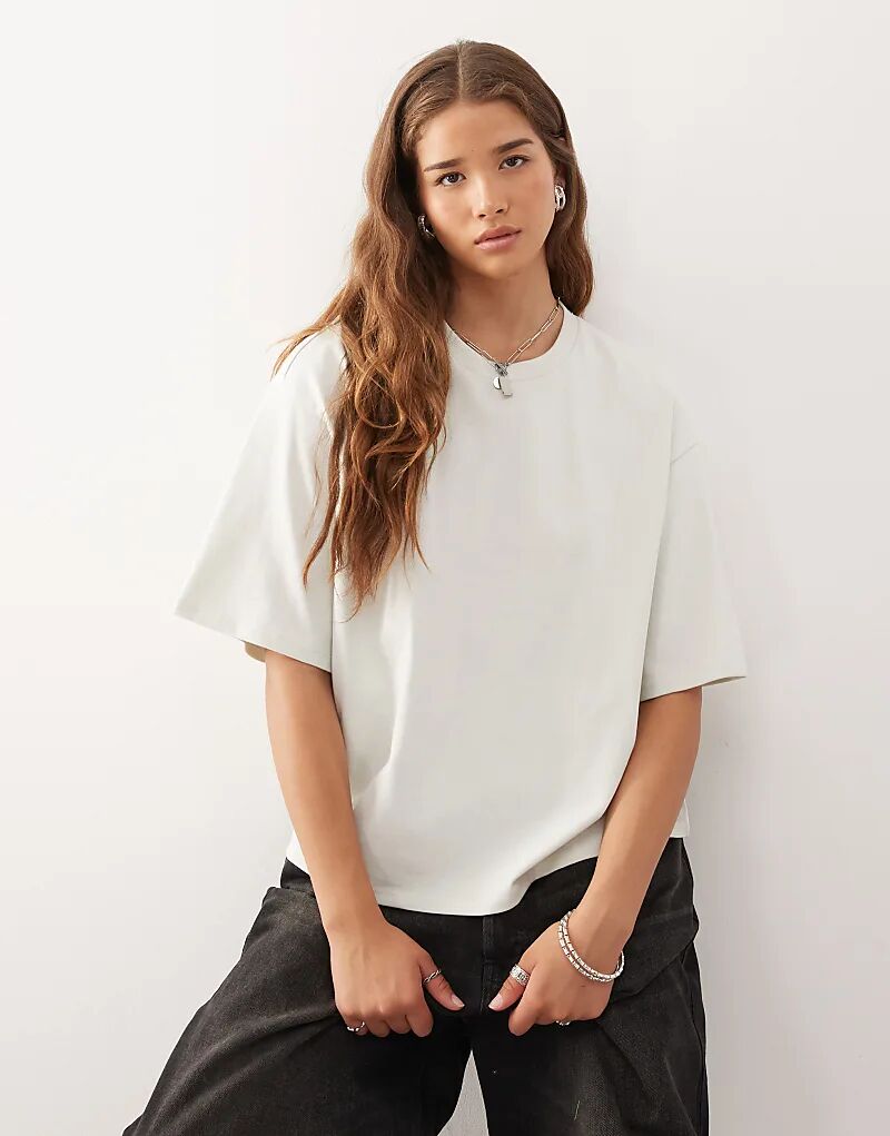 

Футболка Monki из толстого джерси свободного кроя светло-зеленого цвета