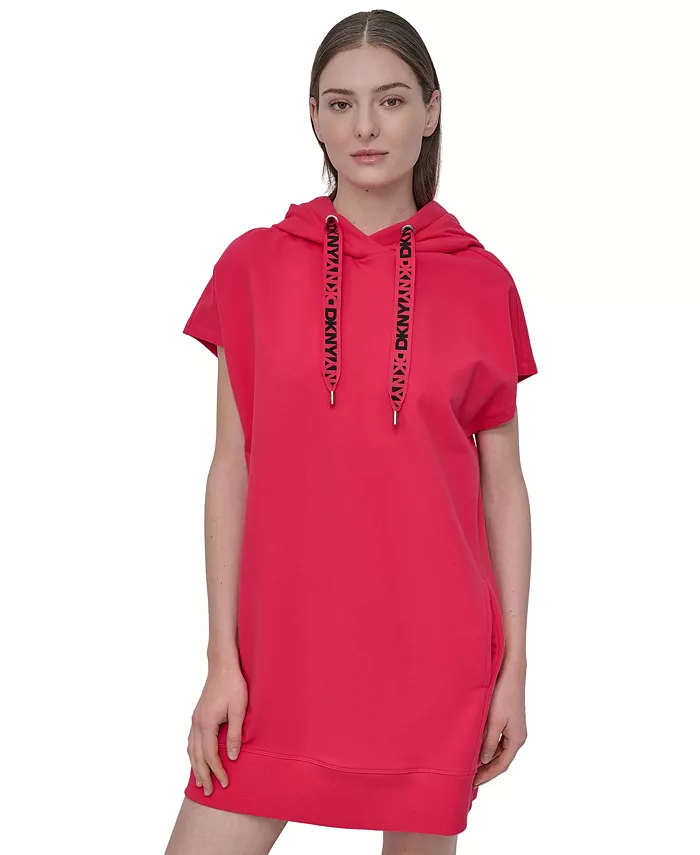 

Женское худи-платье с логотипом на шнурках Sneaker Dress DKNY, розовый