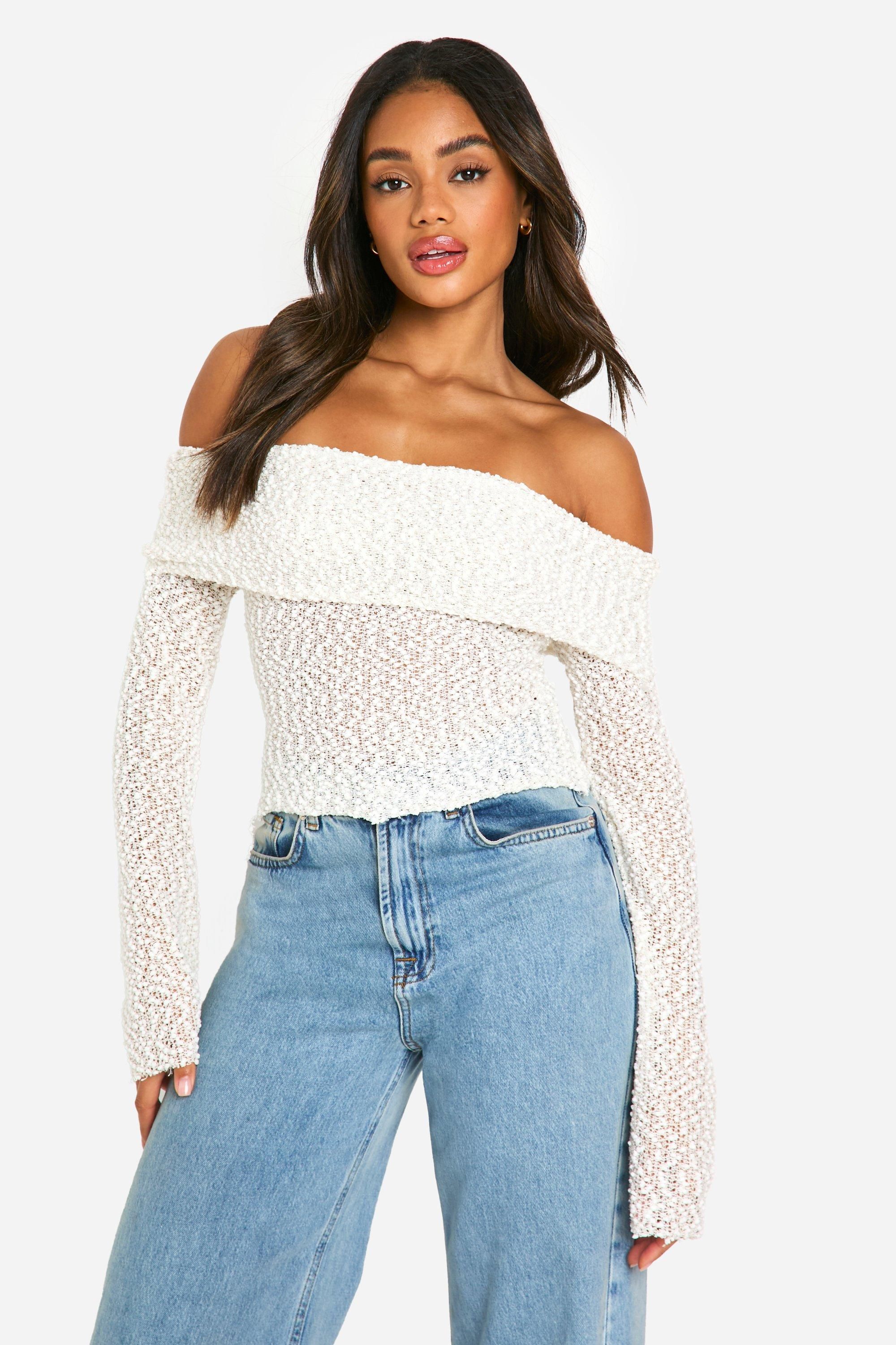 

Топ Boohoo с открытыми плечами, белый