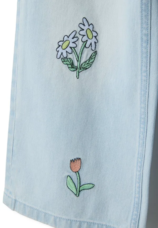 Джинсы-Клеш с цветочной вышивкой Ovs, Light Blue — фото 4