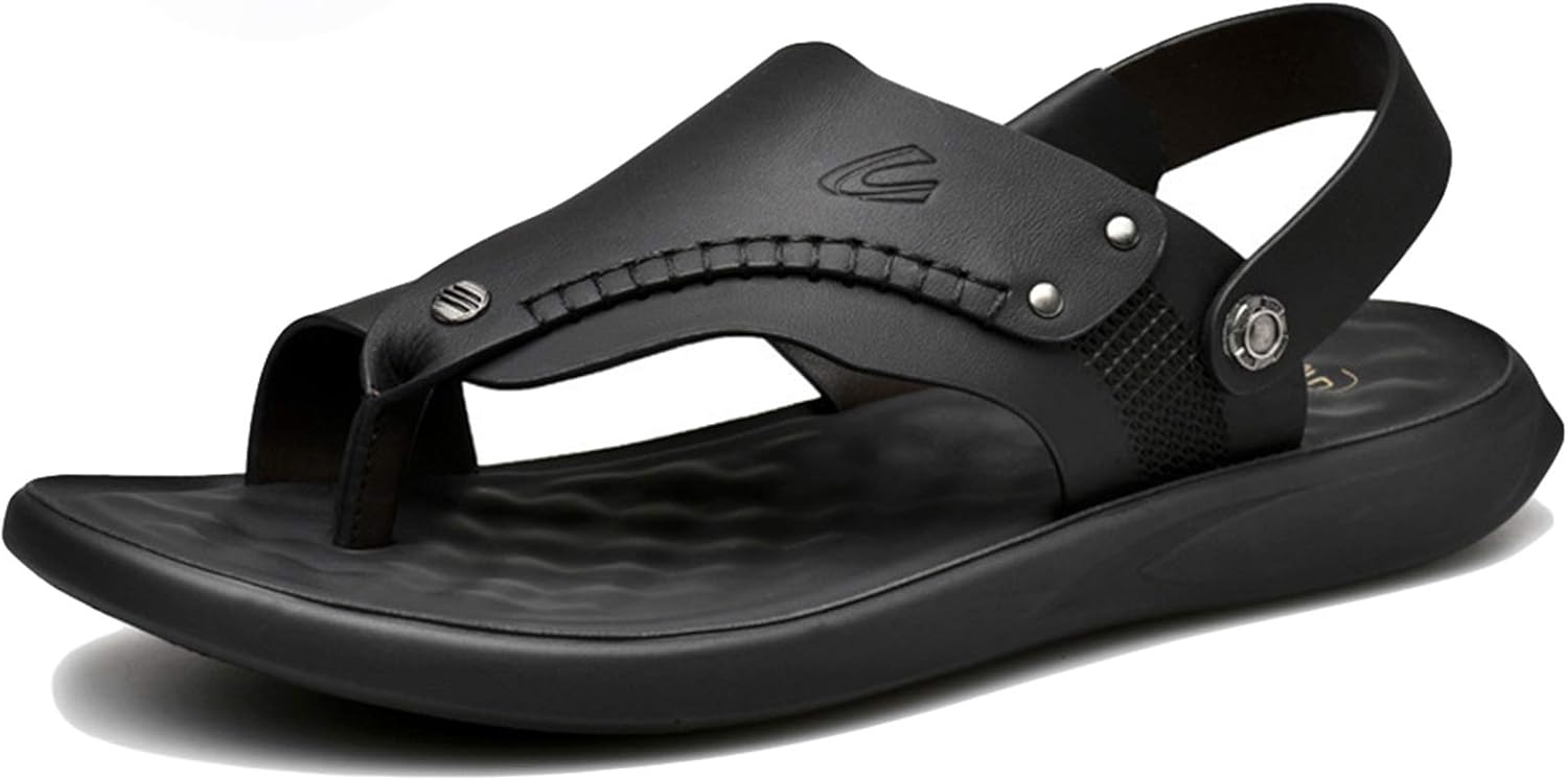 

Мужские сандалии Wygwlg, из натуральной кожи, корректирующие большой палец у мужчин, плоские сандалии-тапочки с поддержкой свода стопы, для ортопедической коррекции большого пальца, для пляжа и путешествий, черный