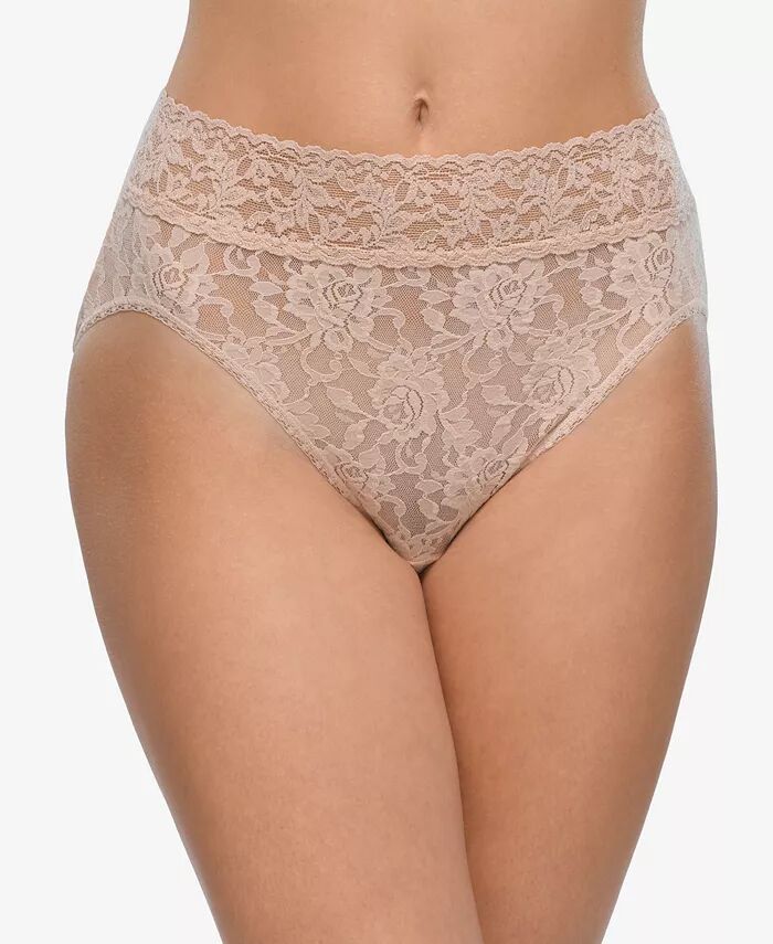 

Женские фирменные кружевные французские трусики Hanky Panky, коричневый/бежевый