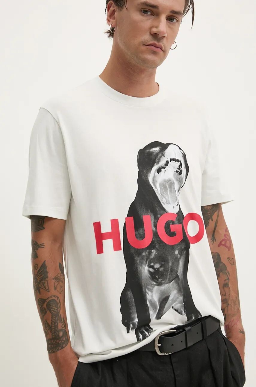

Хлопковая футболка HUGO, белый