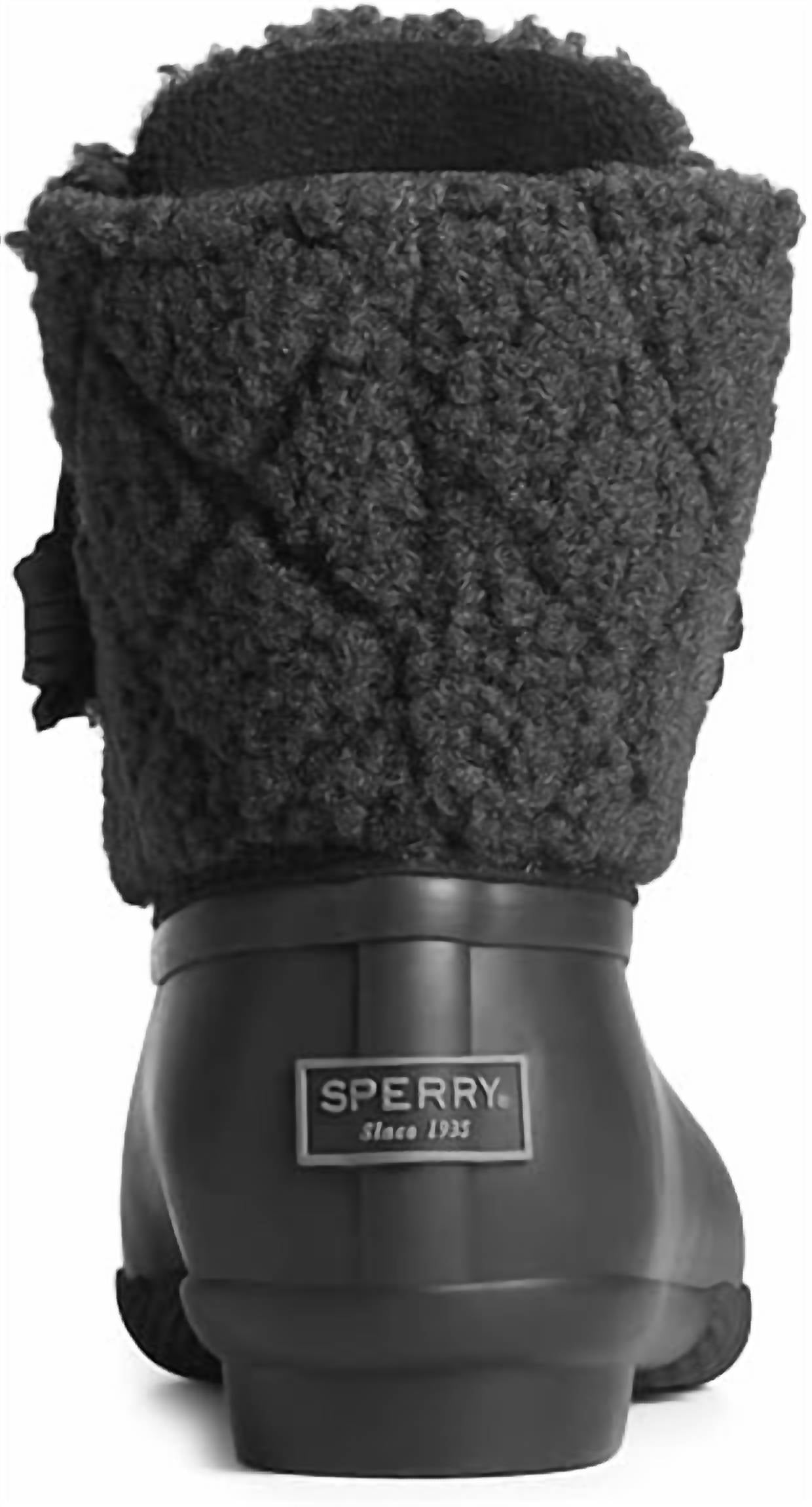 Женские ботильоны Saltwater Sherpa черного цвета Sperry — фото 4