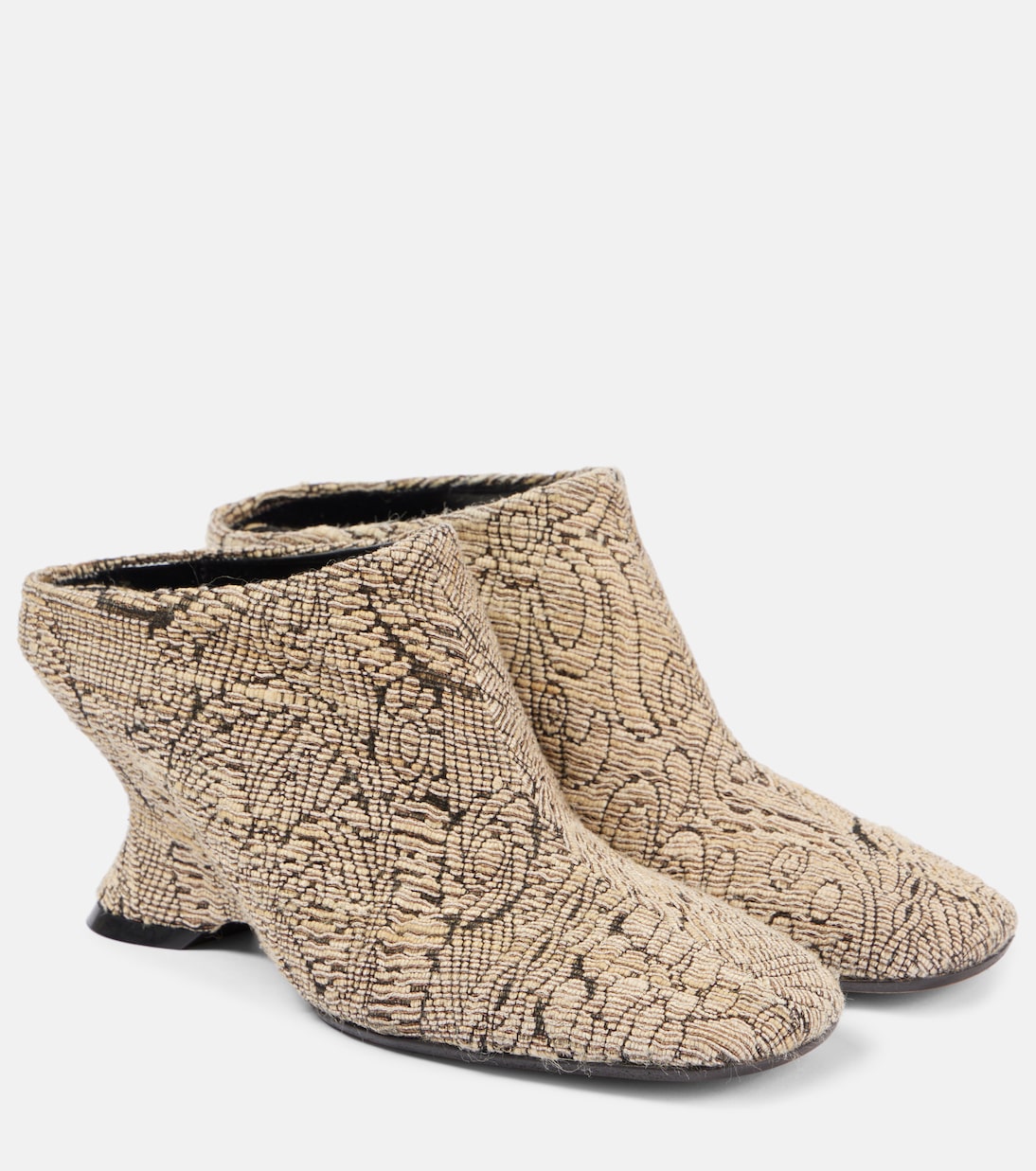 Мюли с жаккардовой танкеткой Dries Van Noten, песочный
