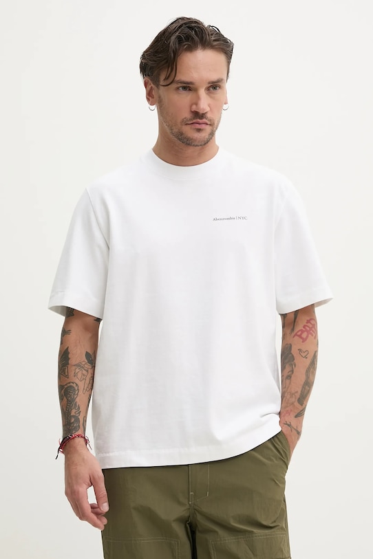 

Хлопковая футболка Abercrombie & Fitch, белый