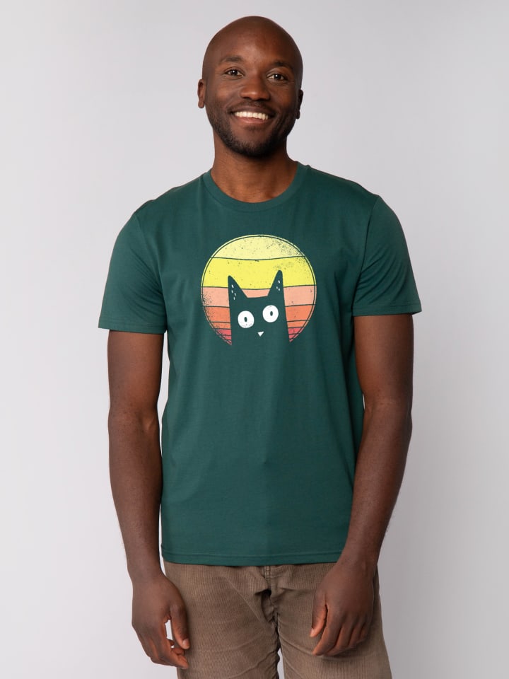 

Футболка Кот заката темно-зеленого цвета wat Apparel, Зеленый, Футболка Кот заката темно-зеленого цвета wat Apparel