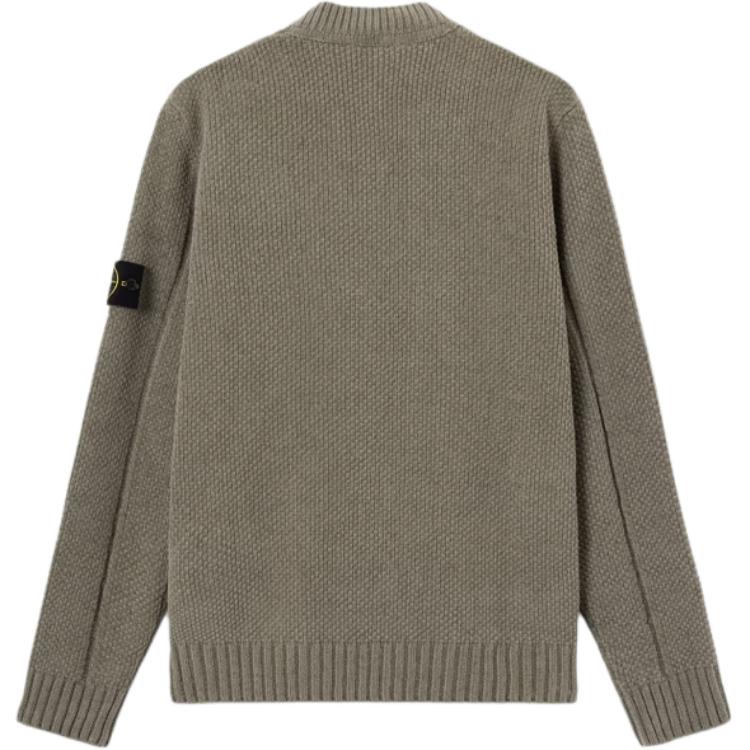 Свитер с текстурой и круглым вырезом STONE ISLAND, sage зеленый — фото 2