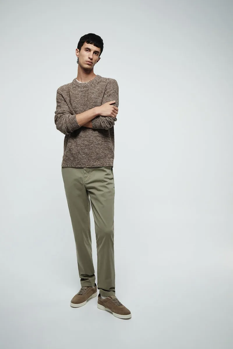 

Узкие хлопковые брюки Sfera, коричневый