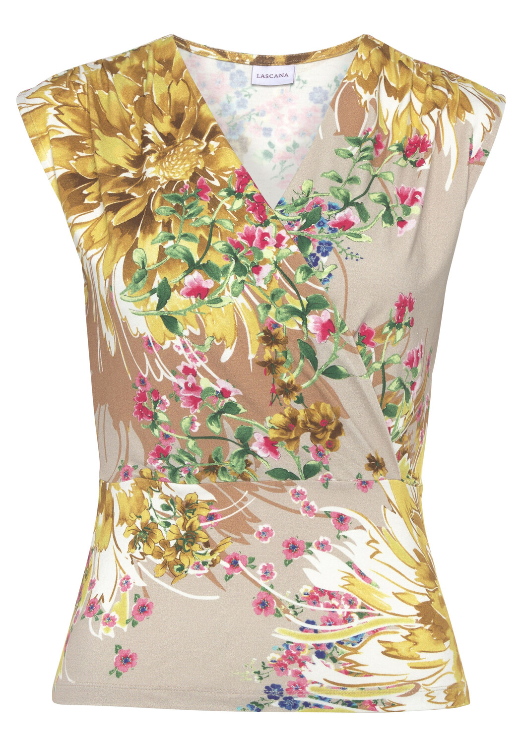 

Топ LASCANA Shirt, цвет sand-gelb bedruckt