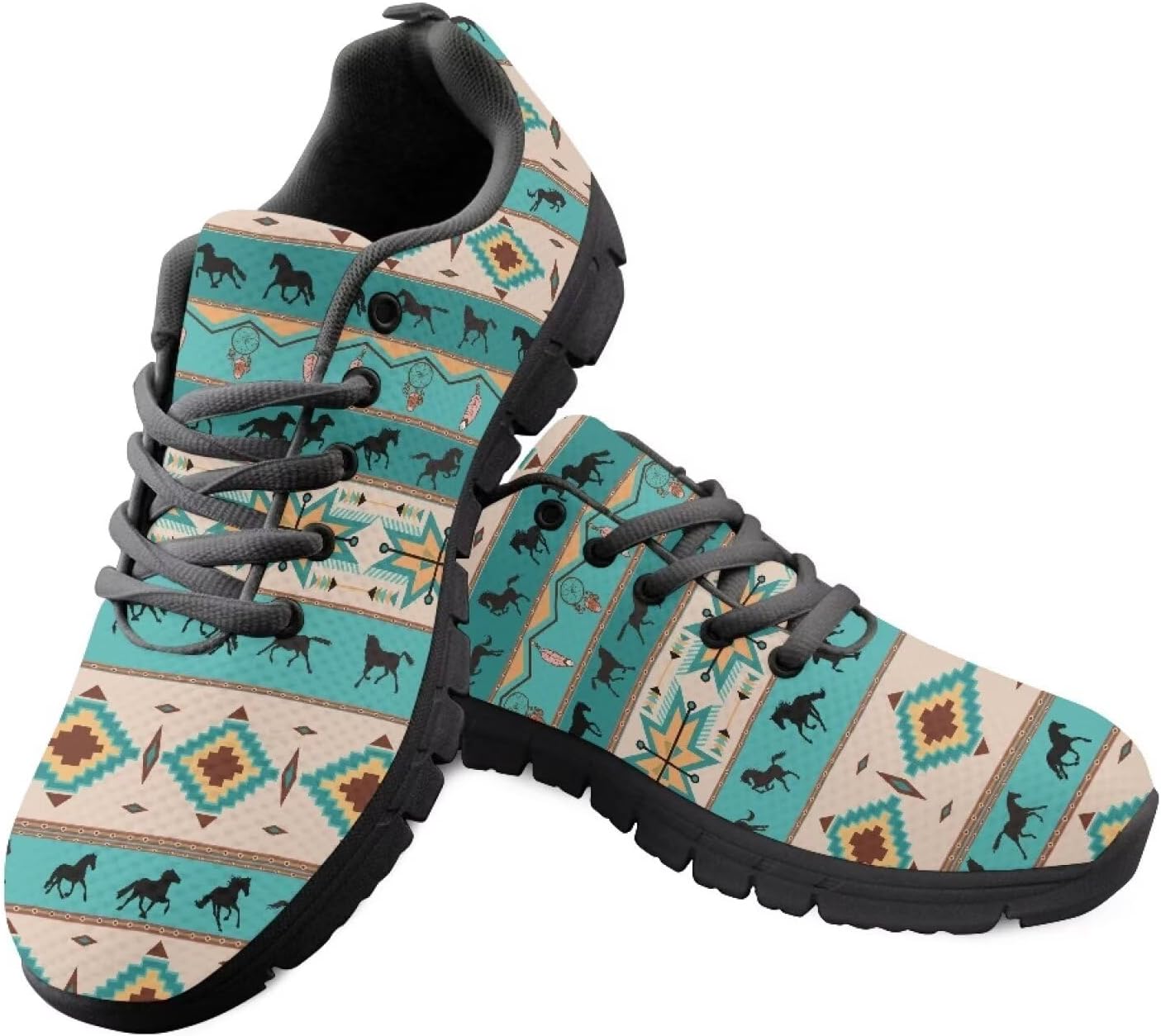 

HUGS IDEA Кроссовки для бега с британским флагом для мужчин Легкие прогулочные обувь, Navajo Native American Horse