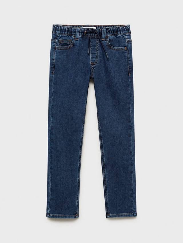 

Детские удобные джинсы на шнурке Mango, Navy