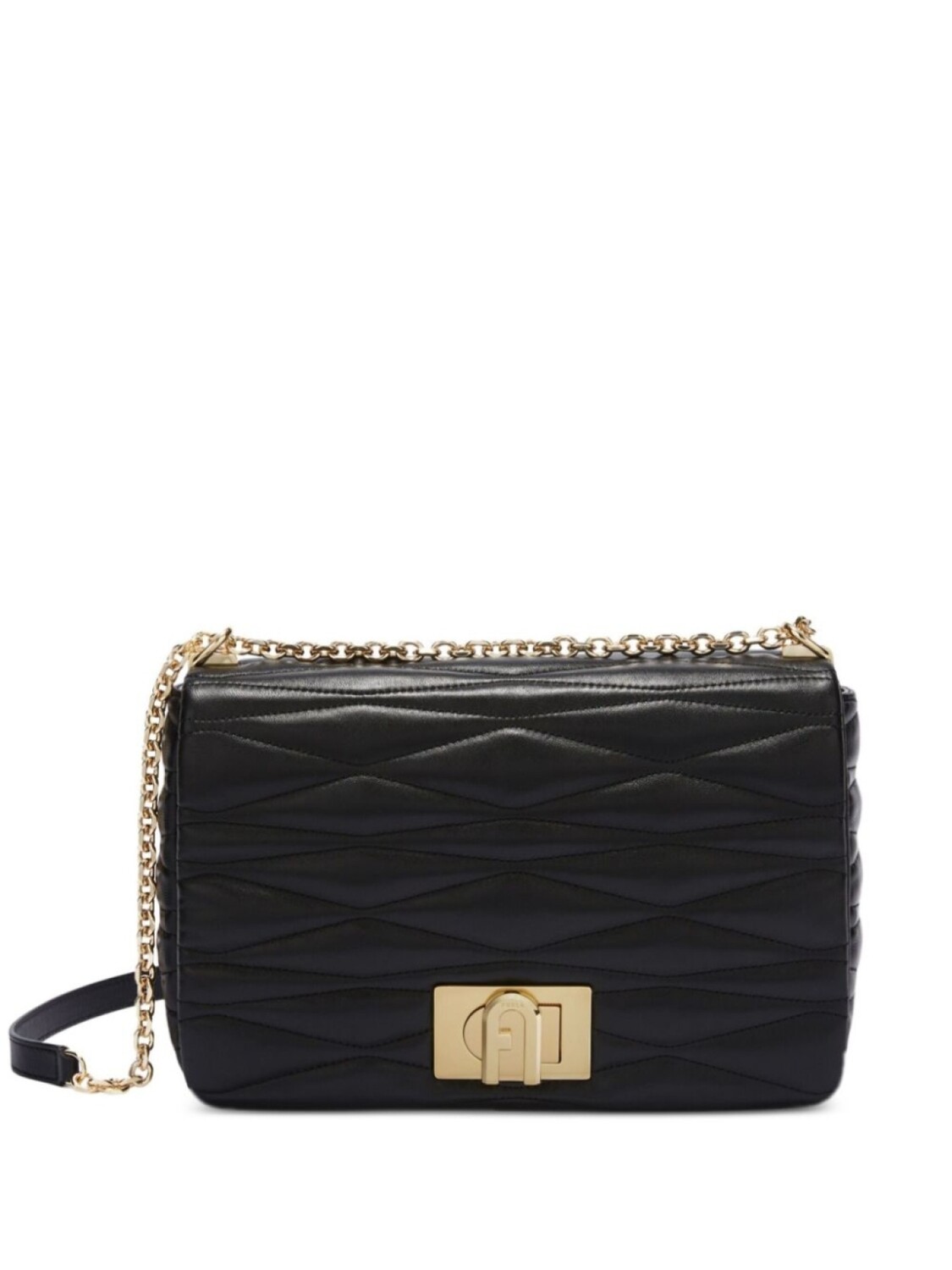 

Стеганая сумка через плечо Furla, черный