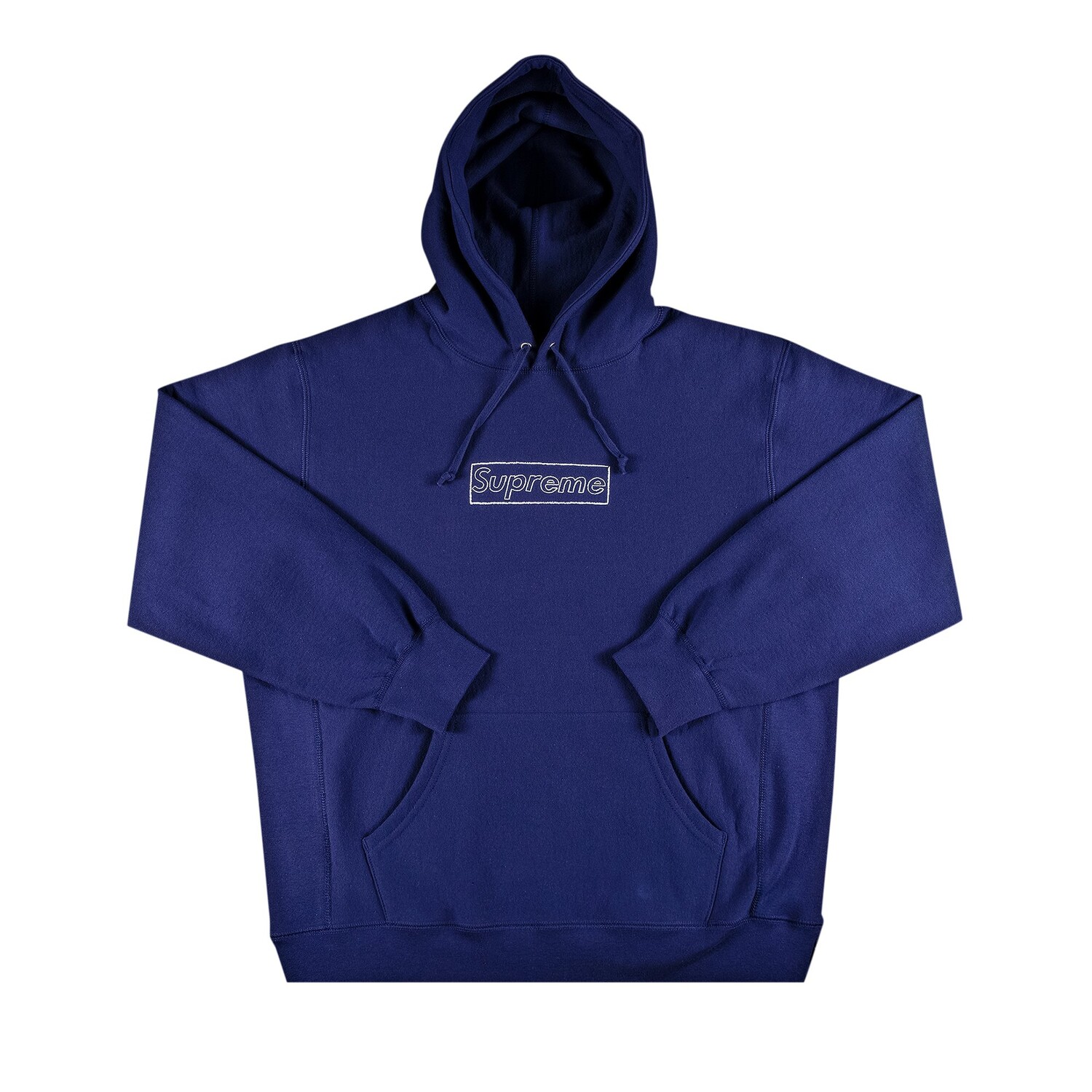 

Толстовка с капюшоном Supreme x KAWS Chalk Logo, Washed Navy