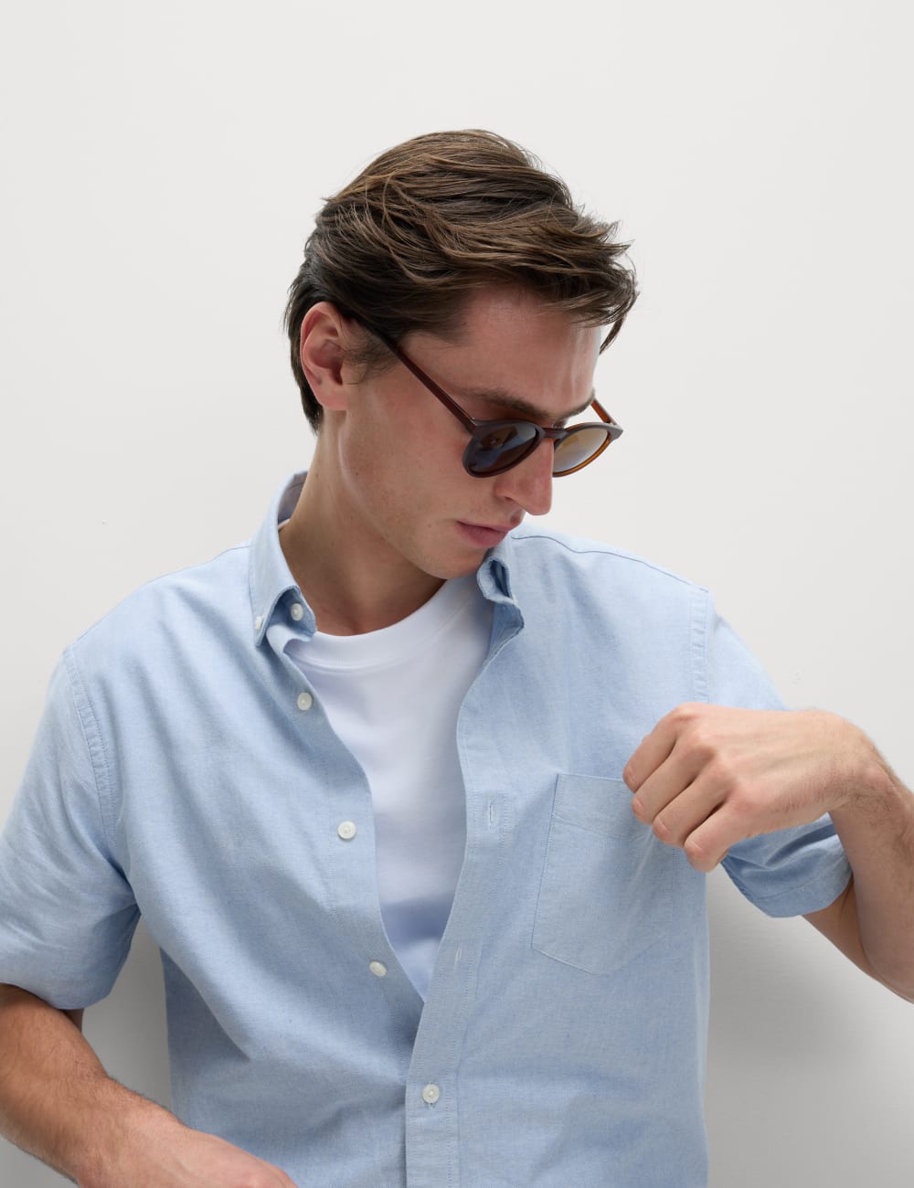 

Лучшая рубашка Oxford из чистого хлопка Marks & Spencer, цвет Chambray