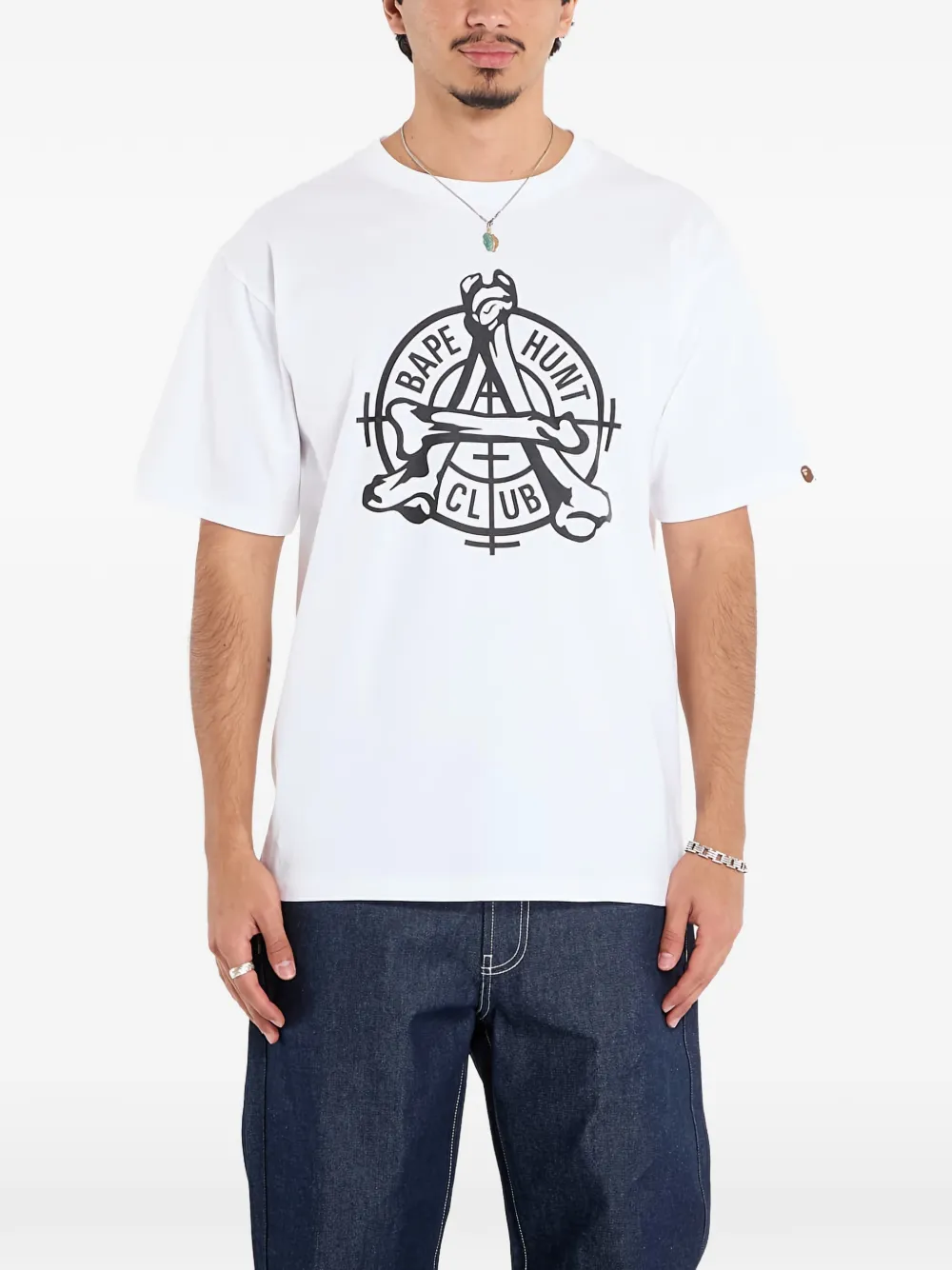 

Футболка с принтом A Bathing Ape, белый