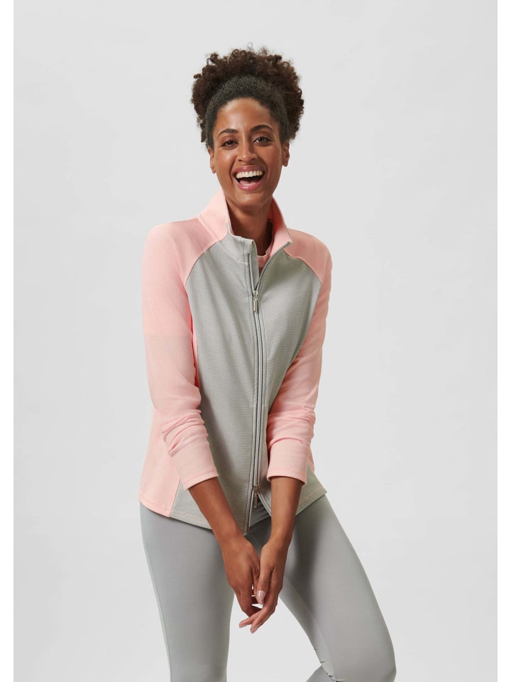 

MADELEINE Куртка в стиле колор-блок в серо-голубом/светло-персиковом цвете