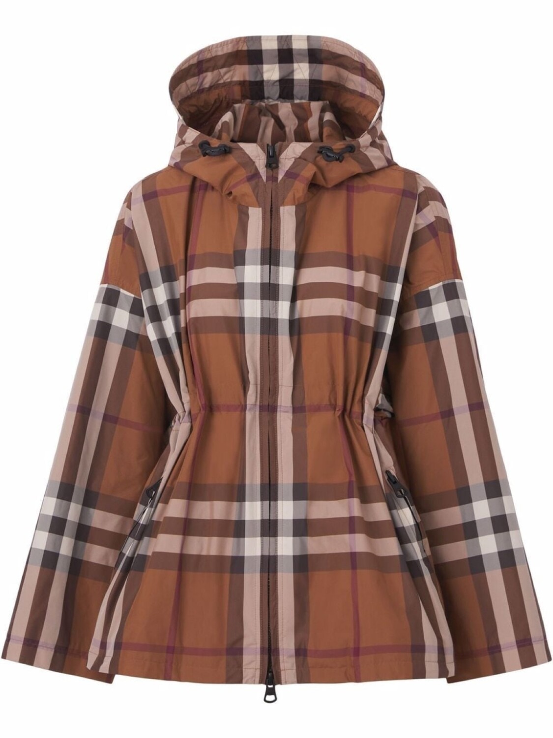 

Burberry клетчатая куртка с капюшоном, коричневый